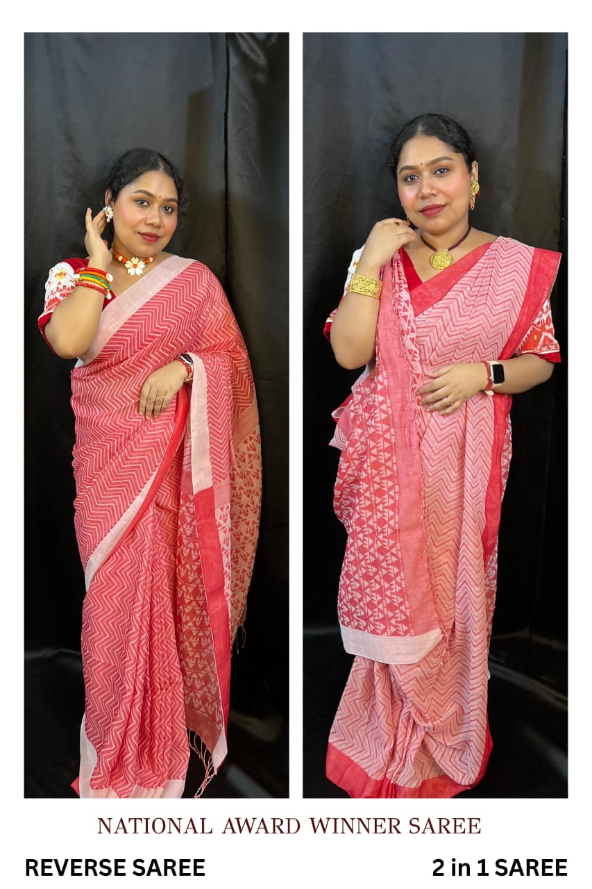 Reverse Saree – 2 in 1 Pure Handloom Cotton Tant Saree Award Winner