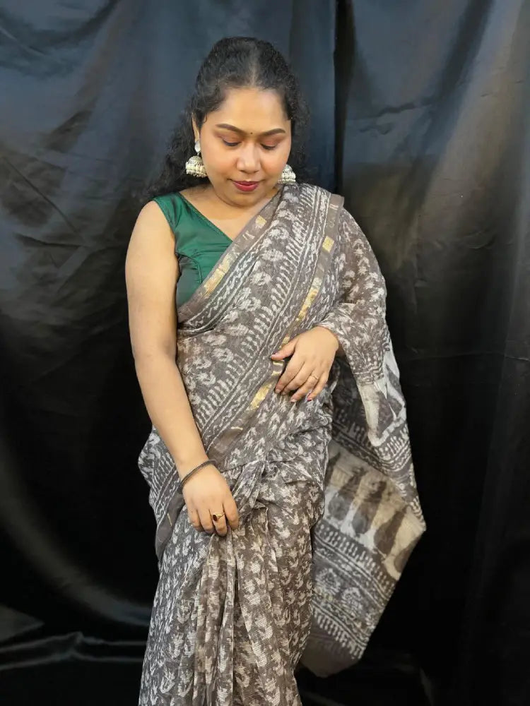 Traditional Rajasthan Kota saree with fine cotton weaving