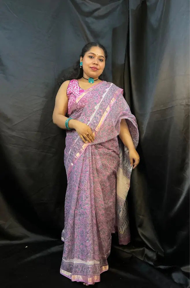 Handloom Kota cotton saree lightweight and breathable fabric