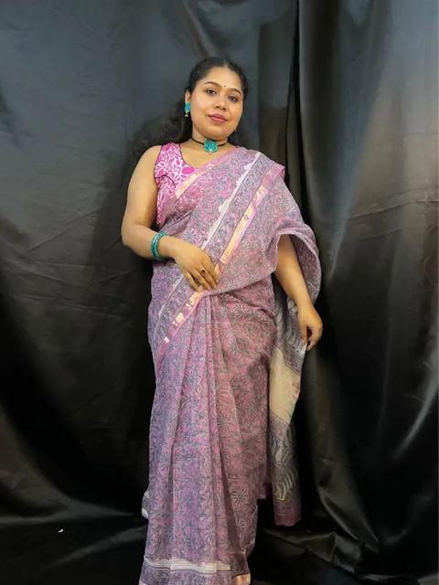 Handloom Kota cotton saree lightweight and breathable fabric