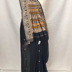 Cotton Baluchari Saree Black – Traditional festive styling
