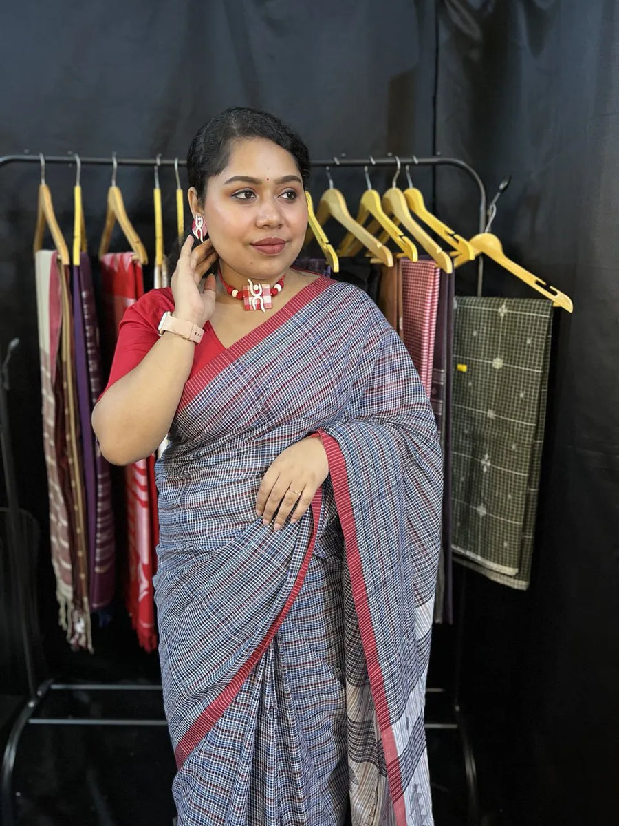 Designer Collection by BIBI Russell – Cotton Gamcha Style Saree for Fashion Shows & Special Occasions