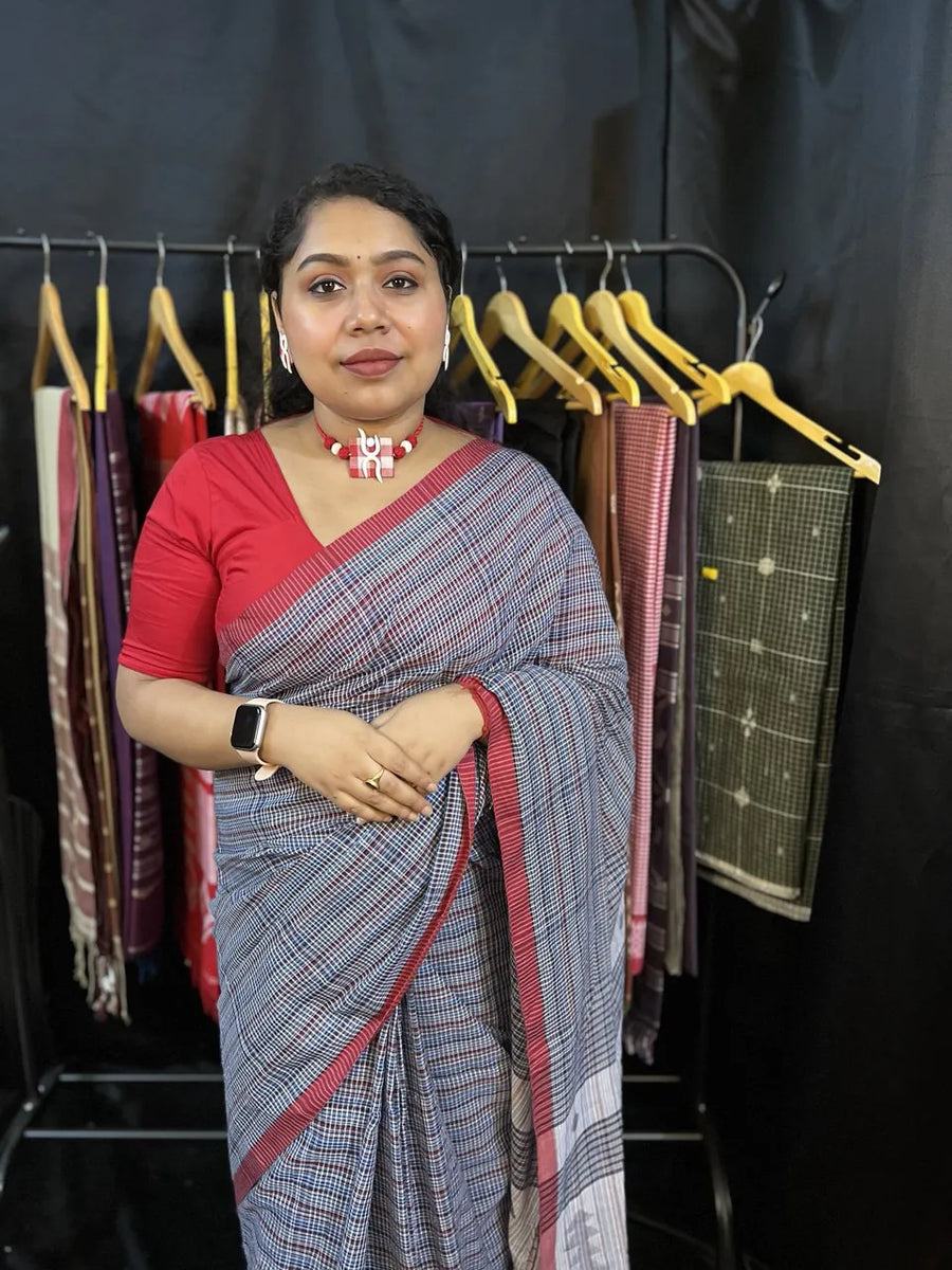 Designer Collection by BIBI Russell – Cotton Gamcha Style Saree for Fashion Shows & Special Occasions