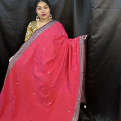 Red Cotton Handloom Saree – Traditional Durga Puja Saree for Women
