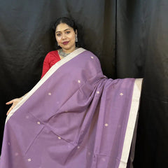 Purple Handloom Cotton Saree – Elegant Festive & Daily Wear Saree for Women