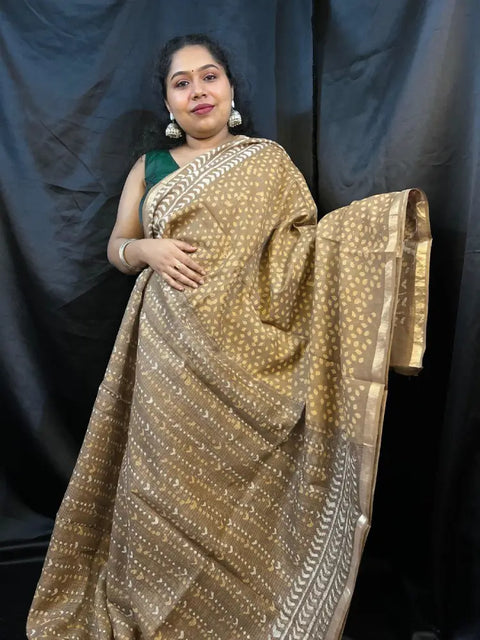 Kota Doria Saree – Pure Handloom Cotton Silk Saree with Zari Border | Lightweight Summer Saree |Vaarnali