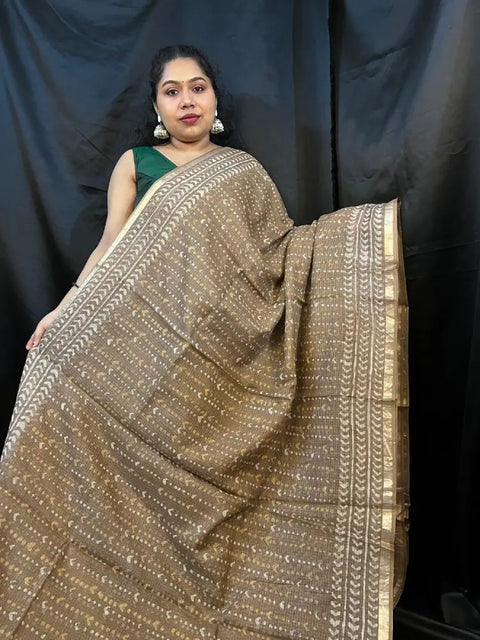 Kota Doria Saree – Pure Handloom Cotton Silk Saree with Zari Border | Lightweight Summer Saree |Vaarnali