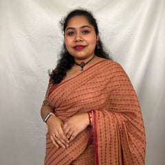 Model draping traditional Bengal handloom saree