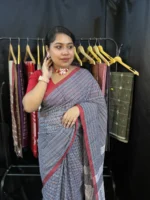 Designer Collection by BIBI Russell – Cotton Gamcha Style Saree for Fashion Shows & Special Occasions - Image 3