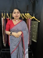 Designer Collection by BIBI Russell – Cotton Gamcha Style Saree for Fashion Shows & Special Occasions - Image 2