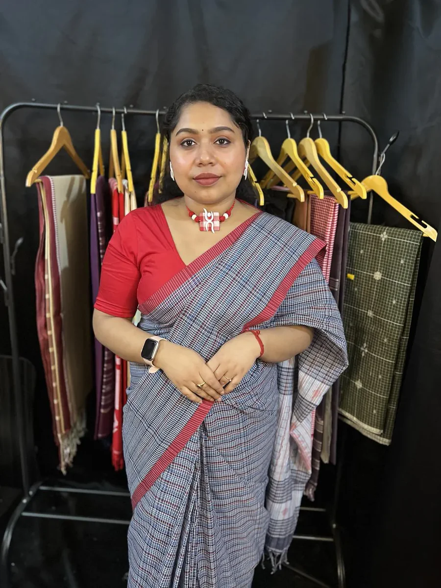 photo_2025-08-13_11-14-58_7 Designer Collection by BIBI Russell – Cotton Gamcha Style Saree for Fashion Shows & Special Occasions - Image 1