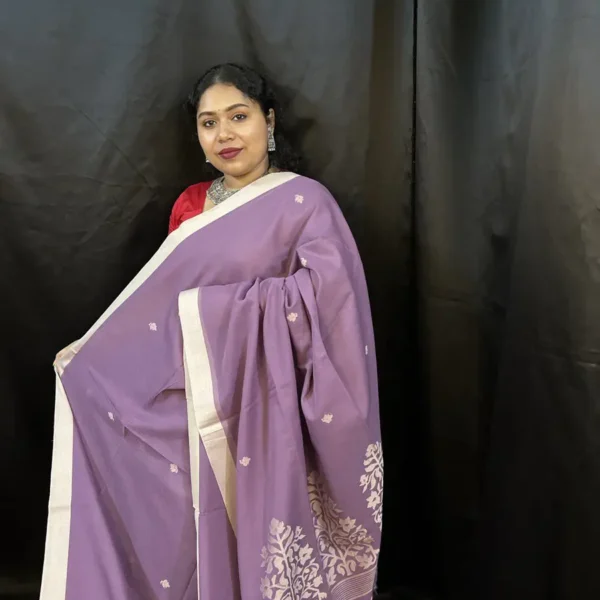 Purple Handloom Cotton Saree – Elegant Festive & Daily Wear Saree for Women