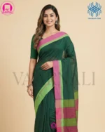 Green Patteda Anchu Saree – 100% Pure Handloom Cotton with Traditional Design - Image 7
