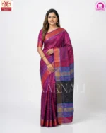 Unstitched blouse fabric piece included with Bishnupuri silk saree showing coordinating design