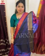 Close up of handwoven katan silk fabric showing natural sheen and quality of Bishnupuri saree