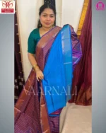 Purple silk saree color depth showing rich hue of handwoven Bishnupuri katan fabric in natural light
