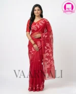 Red Muslin Saree | Handloom & Pure Muslin Cotton Sarees - Image 2
